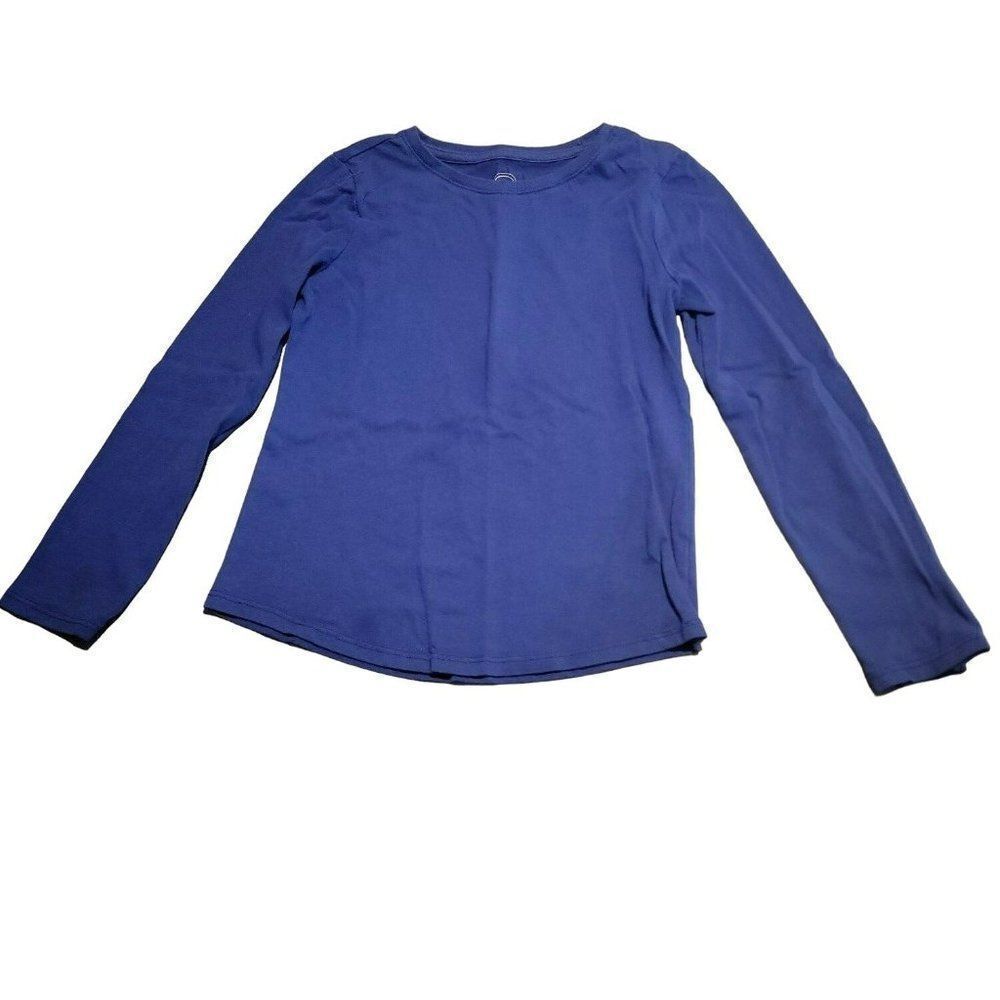 Wonder Nation Girls Blue Long Sleeve Crew Neck Pullover T Shirt Size M 7-8